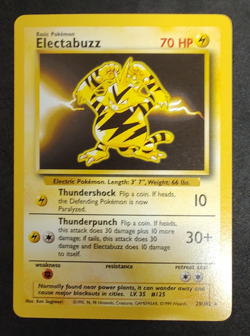 Pokemon TCG Electabuzz Base Set Card 20/102 rare WOTC 1999 - Image 1