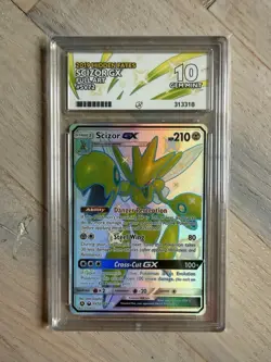 Pokemon Scizor GX SV72/SV94 Hidden Fates Shiny Full Art 2019 ACE 10 Gem Mint - Image 1
