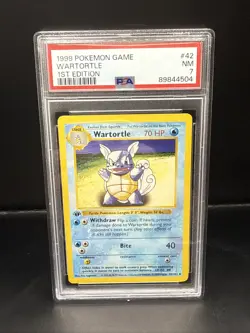 Pokemon 1999 1st Edition Wartortle Base Set Shadowless 42/102 PSA 7 - Image 1