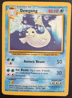 Pokemon TCG Dewgong Base Set 25/102 Regular HP ** - Image 1