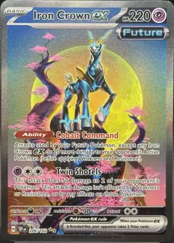 Iron Crown 🌕 EX 206/162 • Special Illustration Rare Pokemon • Tag 8.5 - Image 3