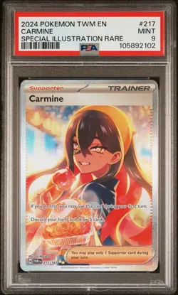 2024 POKEMON TWM EN-TWILIGHT MASQUERADE SPECIAL ILLUSTRATION RARE CARMINE PSA 9 - Image 1