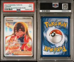 2024 POKEMON TWM EN-TWILIGHT MASQUERADE SPECIAL ILLUSTRATION RARE CARMINE PSA 9 - Image 3