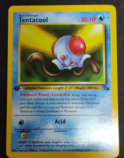 Tentacool 1st Edition 56/62 Common Fossil WOTC Vintage Pokemon - Image 1