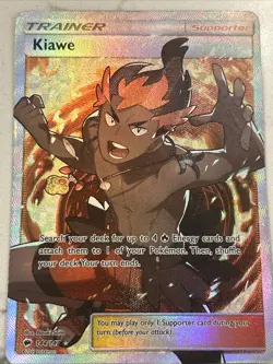 Pokemon Kiawe (Full Art) 144/147 Sm-Burning Shadows Holo - Image 1