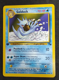 Pokemon TCG Golduck 1st Edition Fossil Uncommon 35/62 WOTC Vintage Pokemon - Image 1