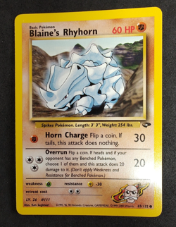 Pokemon TCG Blaine's Rhyhorn Gym Challenge 65/132 Regular LP. - Image 1