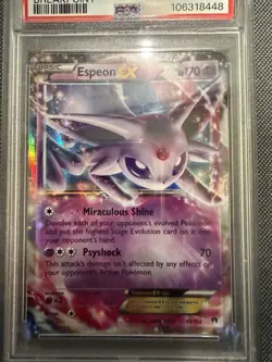 2016 Pokemon XY: Breakpoint #52/122 Espeon EX - PSA 9 MINT - Image 2