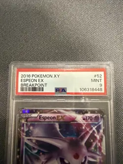 2016 Pokemon XY: Breakpoint #52/122 Espeon EX - PSA 9 MINT - Image 3