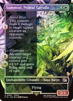 Summon: Primal Garuda FOIL BORDERLESS - 0360 - Uncommon - Final Fantasy FIN MTG - Image 1