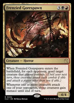 MTG 1x Frenzied Gorespawn, NM, Ravnica: Clue Edition, Goad Creatures Menace - Image 1
