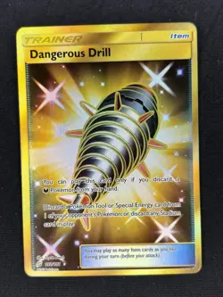 Dangerous Drill 192/181 - Team Up Secret Rare Gold Trainer Pokemon Card - LP - Image 1