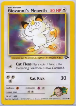 Giovanni's Meowth - 74/132 - Common - Unlimited - Gym Challenge - Pokemon - LP - Image 1