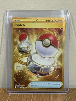 Pokemon TCG Trainer Switch Gold Secret Rare Card 206/165 - Image 1