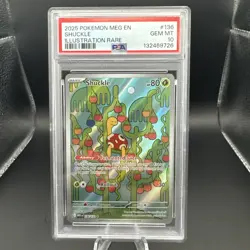 2025 Pokemon Mega Evolutions Shuckle #136 IR Graded PSA 10 Slab - Image 4