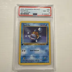 PSA 8 NM-MT 2000 Pokemon Team Rocket 1st Edition Common 68/82 Squirtle - Image 1