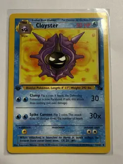 Pokemon TCG Cloyster 32/62 Fossil 1st Edition Non-Holo Card 1999 - Image 1