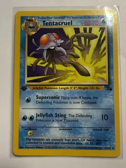 Pokemon TCG Tentacruel Fossil, 1st Edition 44/62 Nm Condition Non Holo - Image 1