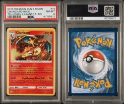 2019 Pokemon Sun & Moon CHARIZARD Holo Costco '21 Kanto 5-tin PSA 8 #14 - Image 3