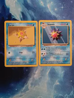 Pokemon TCG Staryu/Starmie Base Set 64&65/102 Regular Unlimited Common - Image 1