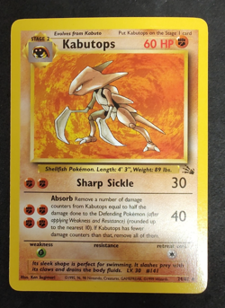 Pokemon TCG 1999 Fossil Set Kabutops 24/62 Non Holo Rare WOTC - Image 1