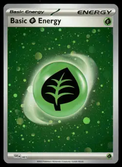 Pokemon Cards Basic Grass Energy 001 Scarlet & Violet HOLO Common NM - Image 1