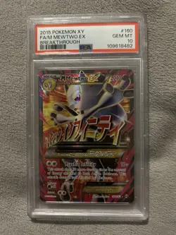 Pokemon PSA 10 M Mega Mewtwo Y EX Full Art Holo Card 160/162 Breakthrough - Image 1