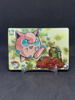 Pokemon Pocket Monsters Vintage Vending Prism Sticker Card #347 Jigglypuff Holo - Image 1