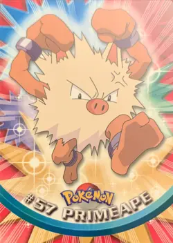 Topps Series 1 1999 TV Animation Ed PRIMEAPE #57 Pokemon Character Card NM - Image 1
