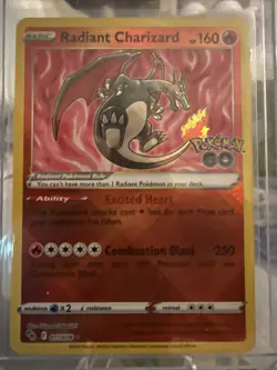 Pokemon TCG Radiant Charizard Holo Card 11/78 Sword & Shield Pokemon Go Rare - Image 2