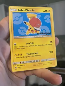 Ash's Pikachu - SM114 - Pokemon TCG Sun & Moon Promo Rare Card MP - Image 3