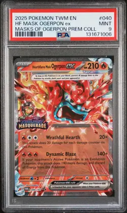 Pokemon TCG Hearthflame Mask Ogerpon Ex #040 Twilight Masquerade PSA 9 - Image 1