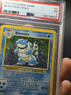 #2/102 BLASTOISE BASE SET UNLIMITED HOLO RARE PSA 1 - Image 3