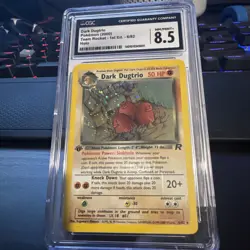 2000 POKEMON TEAM ROCKET 1ST ED DARK DUGTRIO CGC 8.5 w/ SWIRL - Image 1