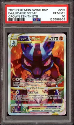 2023 Pokemon SWSH Promos Lucario Vstar SWSH291 PSA 10 Gem Mint Crown Zenith ETB - Image 1