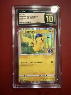 Pikachu S10b: Pokemon GO 028/071 Holo Rare CGC Pristine 10 Japanese Pokemon TCG - Image 1