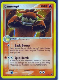 VINTAGE POKEMON 2005 CAMERUPT 4/107 Ex DEOXYS - RARE - HOLO - NM/LP (C2) - Image 1