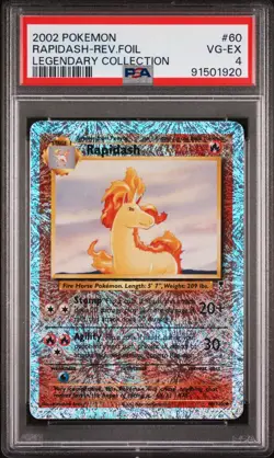 PSA 4- 2002 Pokemon Legendary Collection RAPIDASH Reverse Foil #60 (1920) - Image 1