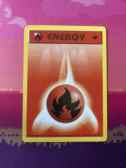 Pokemon Card Fire Energy Base Set 1st Edition 98/102 Near Mint - Image 1