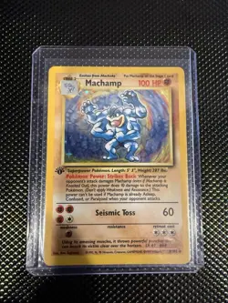 Pokemon TCG Machamp Holo Rare 1st Edition Card Base Set 8/102 - Image 1