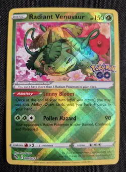 Radiant Venusaur 004/078 Pokemon Go Card Holo - Image 1