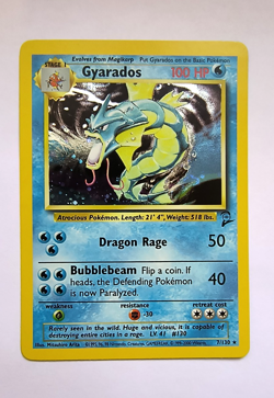 2000 Pokemon Base Set 2 Gyarados 7/130 Holo Card - LP - Image 1