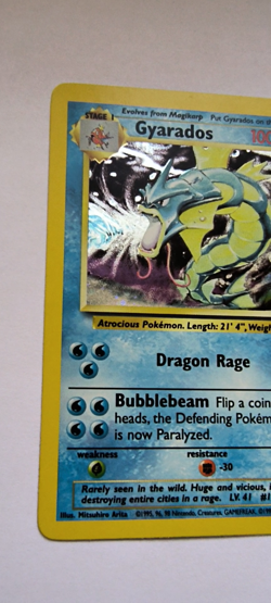 2000 Pokemon Base Set 2 Gyarados 7/130 Holo Card - LP - Image 2