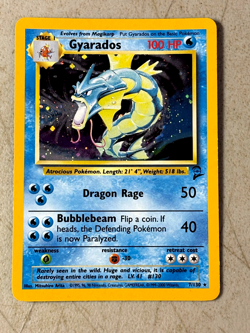 GYARADOS 7/130 - Base Set 2 - Holo Rare -Pokemon LP Card - Image 1
