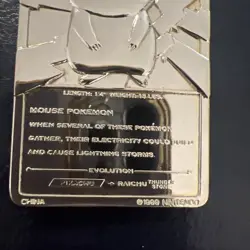 1999 Pokemon Burger King 23K Gold Plated Pokemon Card - Pikachu 🔥 - Image 2