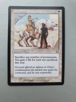 Renounce, MTG Mercadian Masques (1999) Uncommon White Instant NM - Image 1