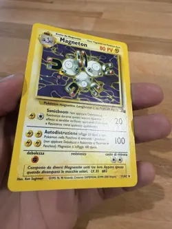 2000 POKEMON TCG MAGNETON FOSSIL HOLO UNLIMITED ITALIAN PV 11/62 NM - Image 3