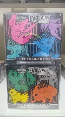 Pokemon TCG 2x Evolving Skies Elite Trainer Boxes ETB Factory Sealed Plastic Rip - Image 1