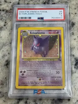 2000 Gengar French Fossil Holo Ectoplasma PSA 5 Pokemon - Image 1
