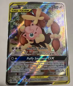 Pokemon Mega Lopunny & Jigglypuff GX TAG TEAM Full Art Cosmic Eclipse 226 mp - Image 1